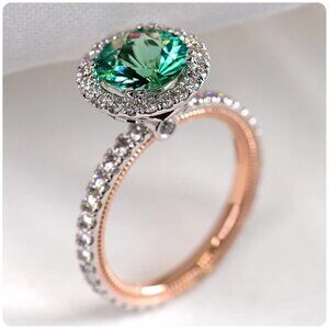 🔥 Noble Vintage Pure Green Zircon Beautiful Luxury Rings for Women, PD420